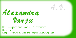 alexandra varju business card